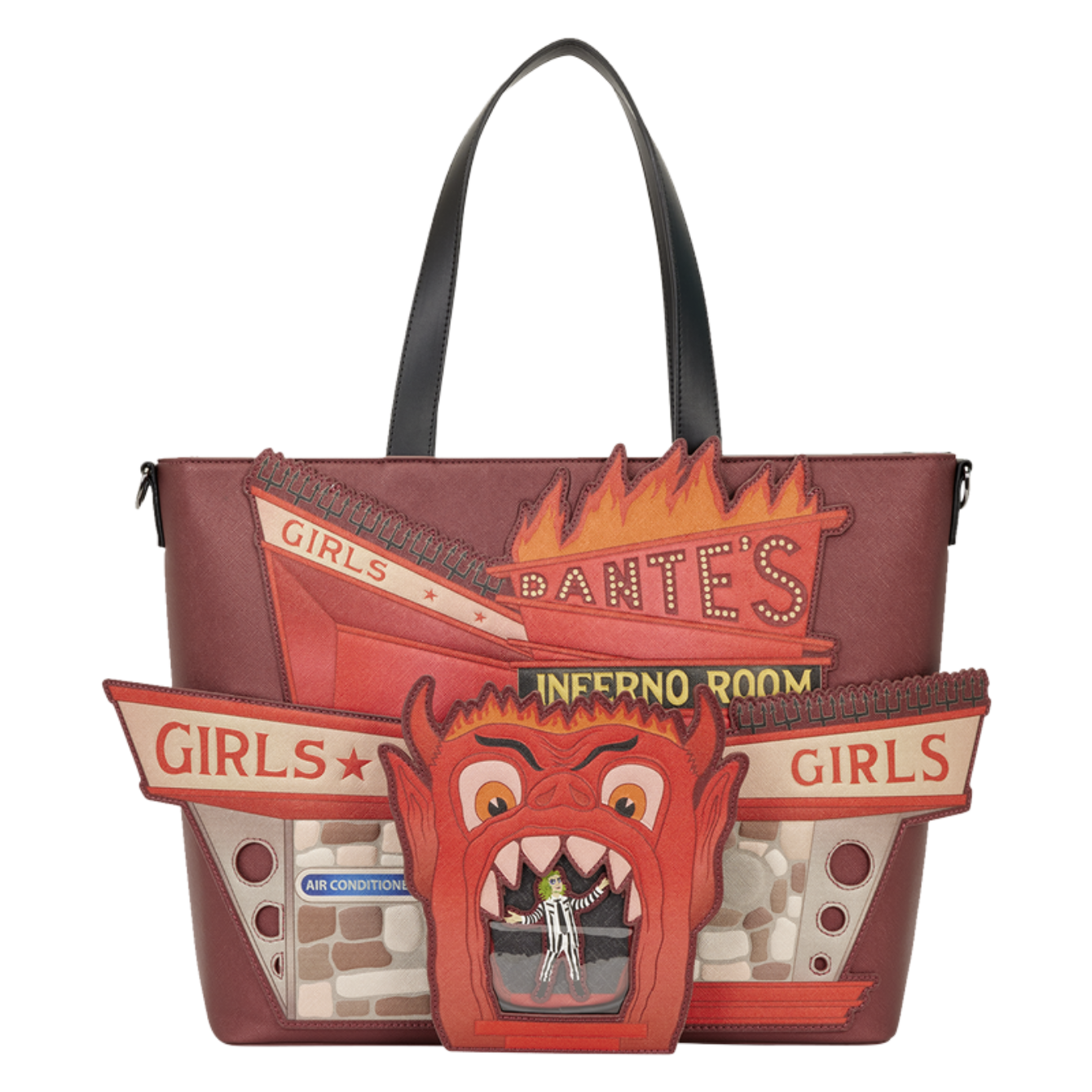 Beetlejuice Dante's Inferno Room Tote Crossbody Bag with Coin Bag
