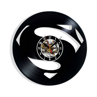 Superman Logo Vinyl Wall Clock