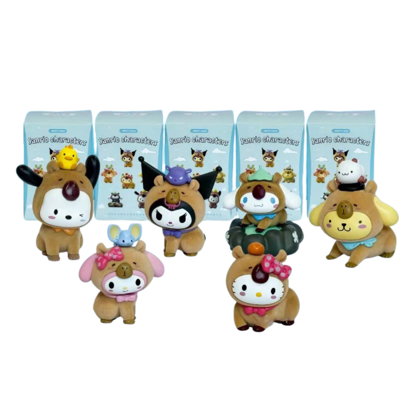 Sanrio Family Laid-back Capybara Deries Assembly Model Blind Box