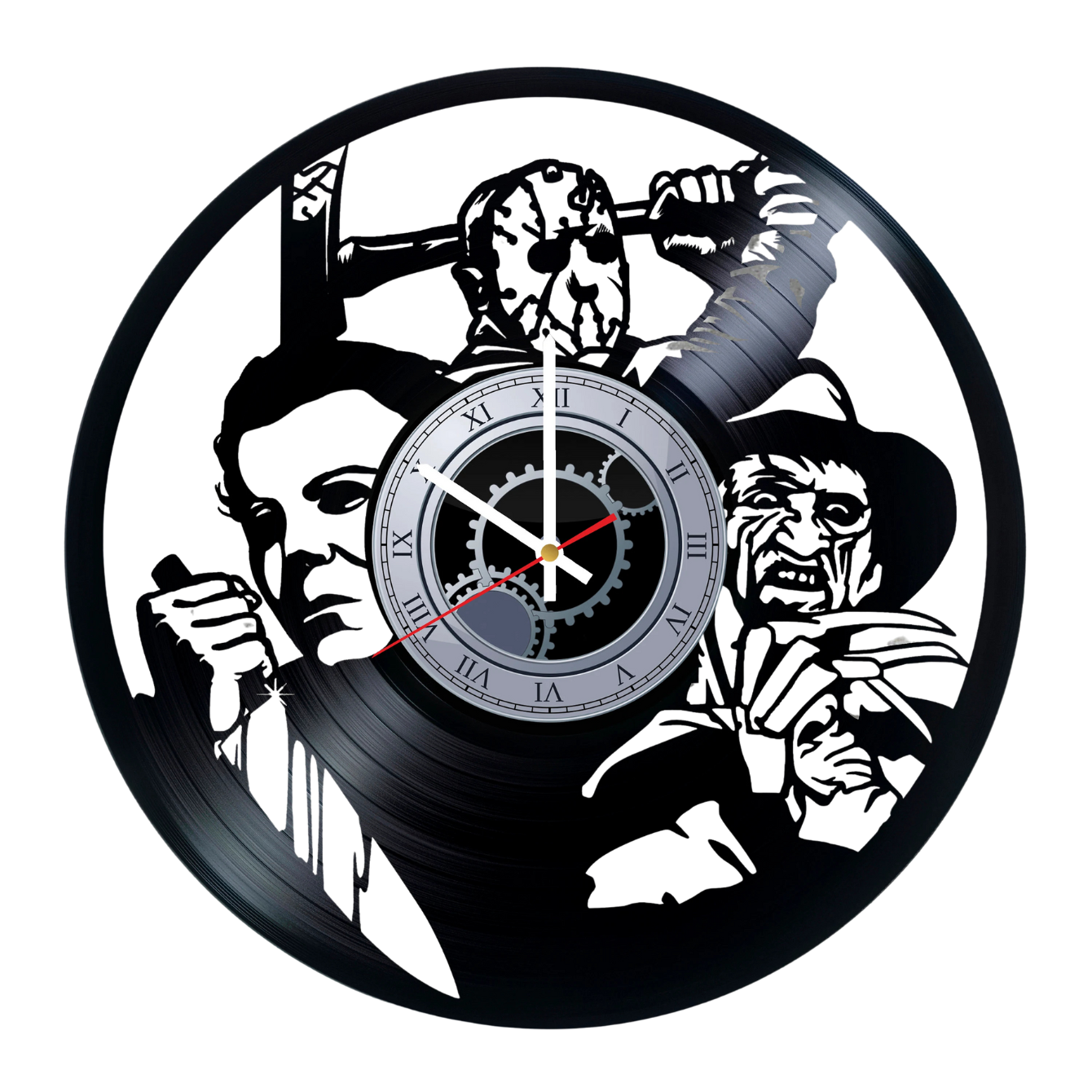 Vinyl Record Wall Clock Freddy Krueger Jason Voorhees Michael