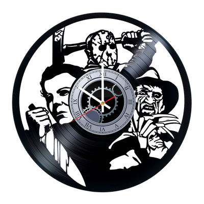 Vinyl Record Wall Clock Freddy Krueger Jason Voorhees Michael