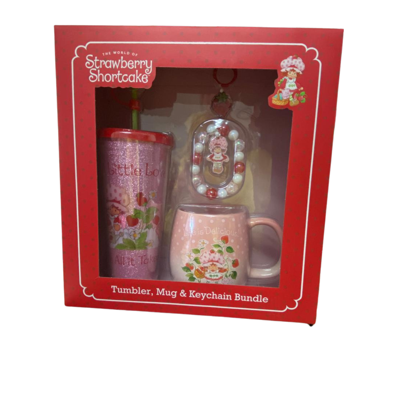 Strawberry Shortcake Tumbler, Mug & Keychain Bundle