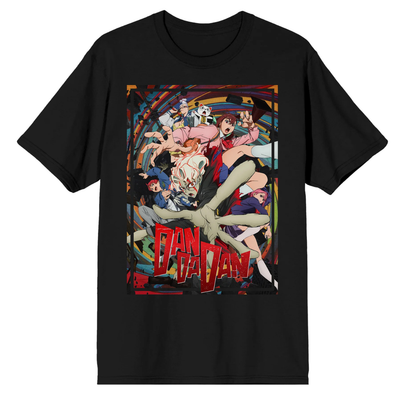 Dandadan Random Debris Adult Black Crew Neck Short Sleeve Tee