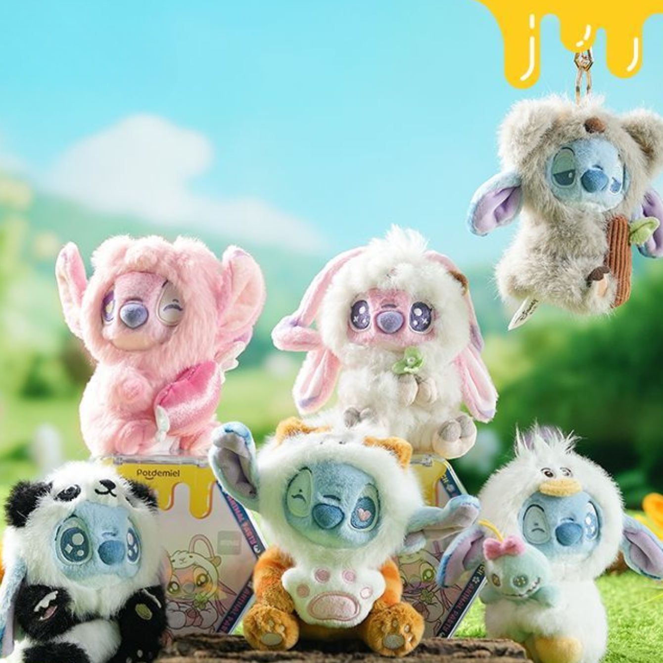 Stitch Lilo & Stitch Animal Party Plush Blind Box Figure Keychain