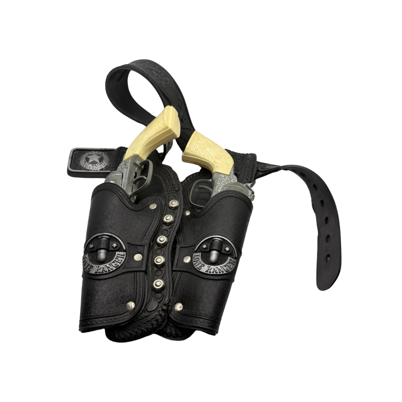 Vintage 1978 Lone Ranger Double Holster Gun Set CBS Toys Buckle Complete