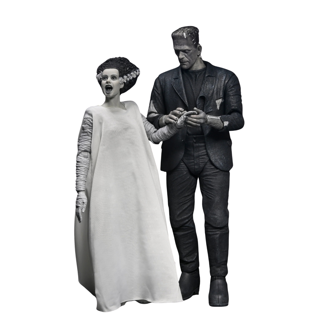 Universal Monsters 2-Pack Action Figure Bride of Frankenstein 90th Anniversary The Monster & His Mate (B&W) 18 cm