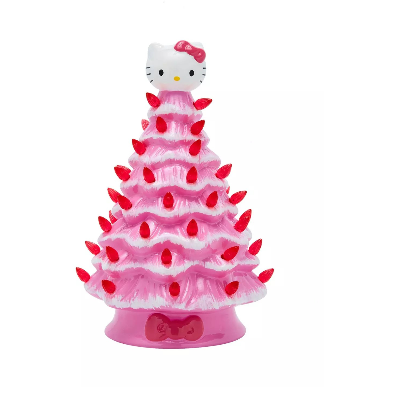 Sanrio Hello Kitty Light-Up Pink Ceramic Christmas Tree