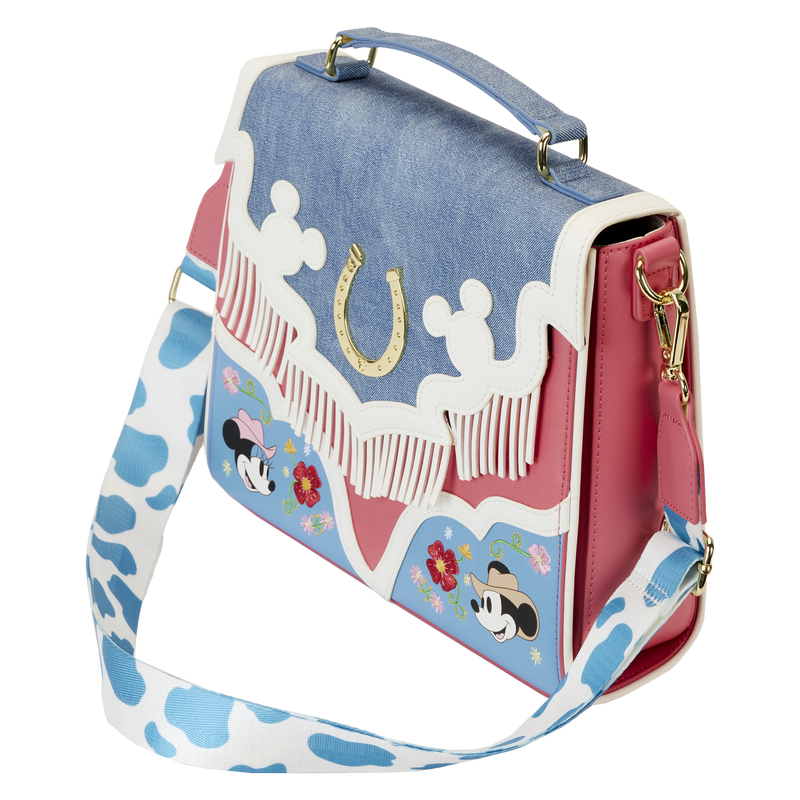 Western Mickey & Minnie Fringe Crossbody Bag
