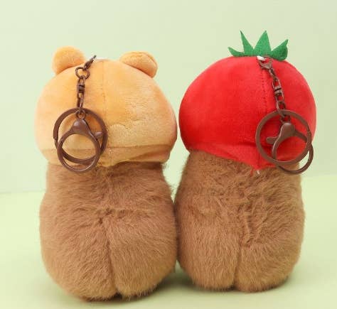 Capybara Plush Keychain – BIG Neck Hood Series
