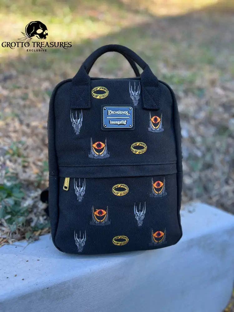 Grotto Treasures Exclusive - Loungefly The Lord of the Rings Sauron AOP Canvas Mini Backpack