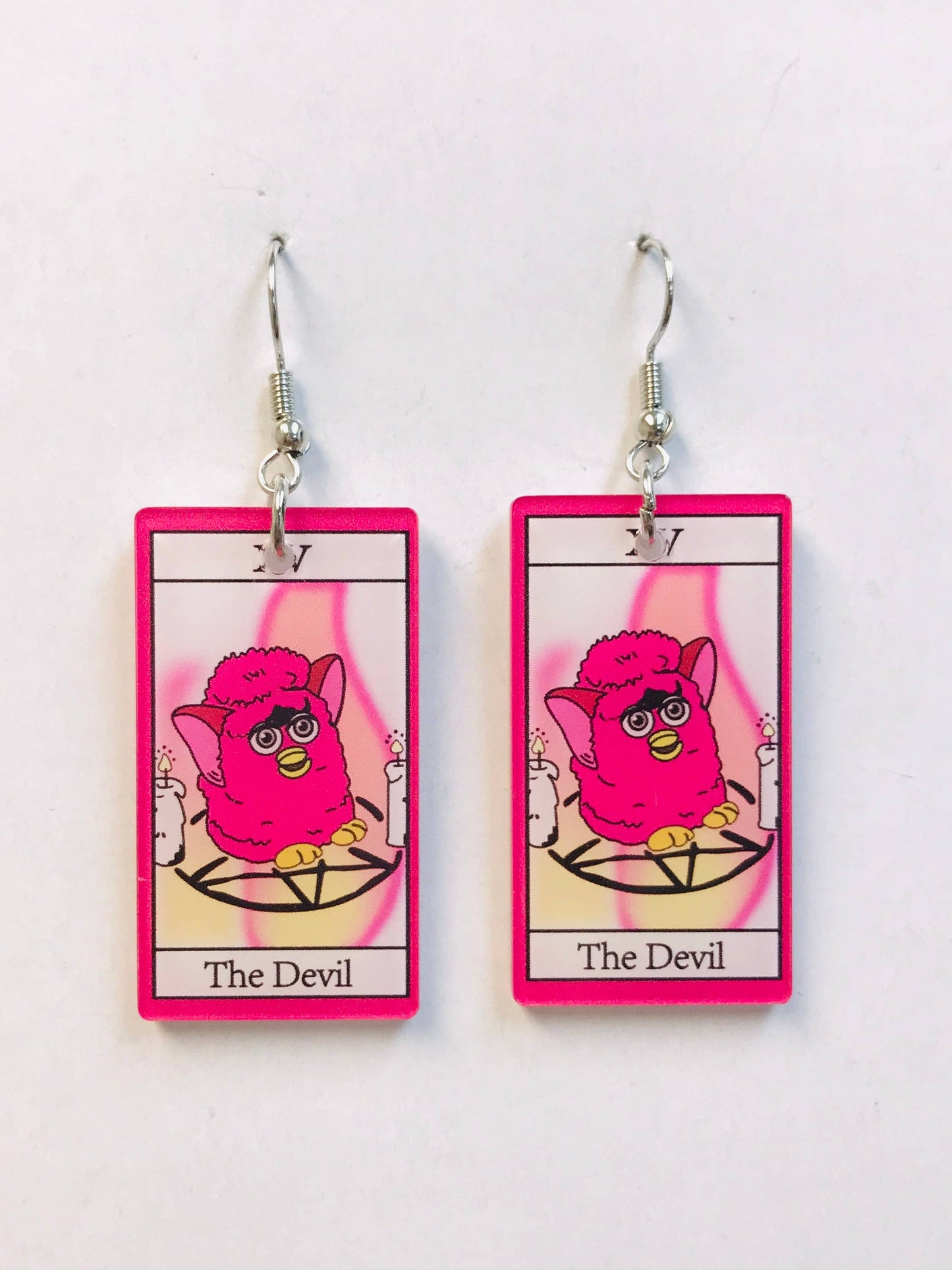 Acrylic Hen Wearing Boots Earrings