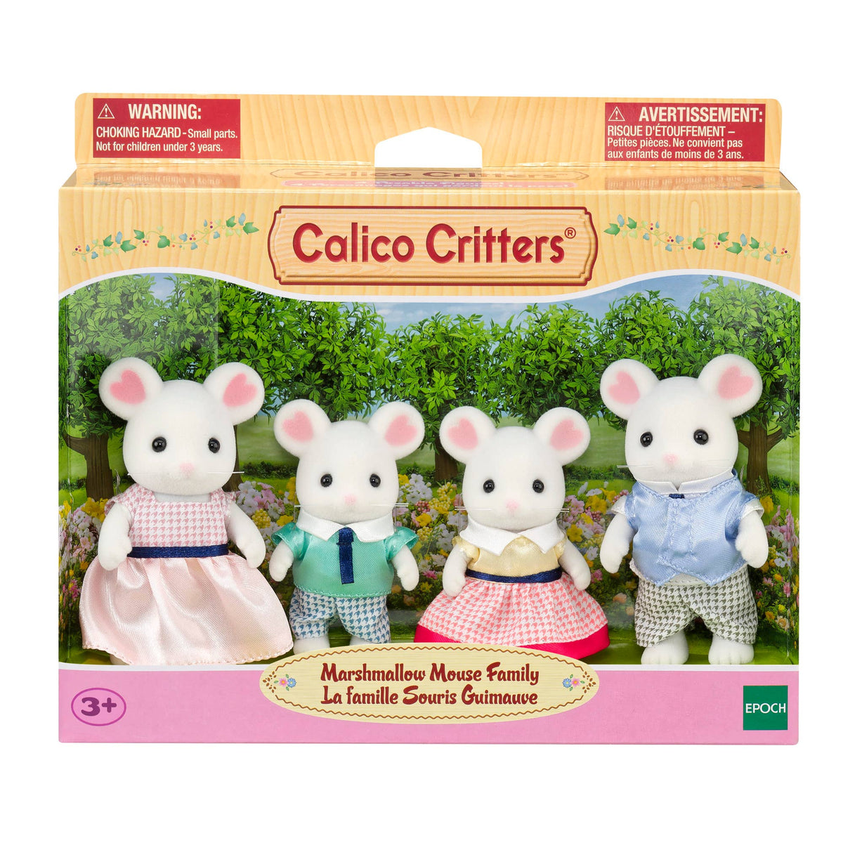 Calico Critters Marshmallow Mouse Family, 4 Figures