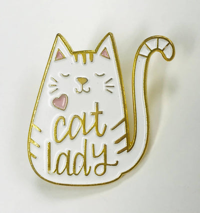 Black & White Cat Lady Lapel Pin
