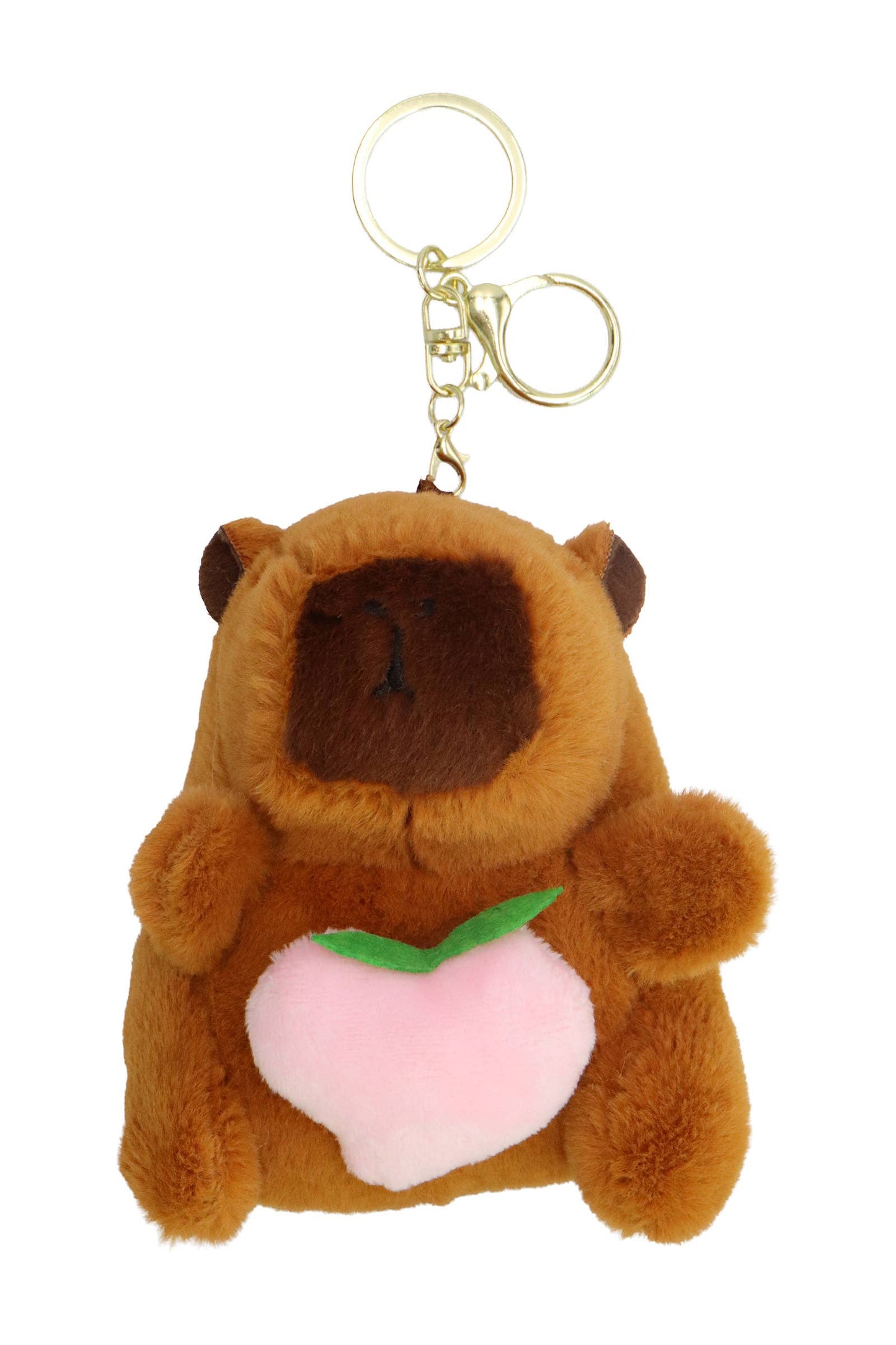 Fruity Capybara Faux Fur Plushie Key Chain