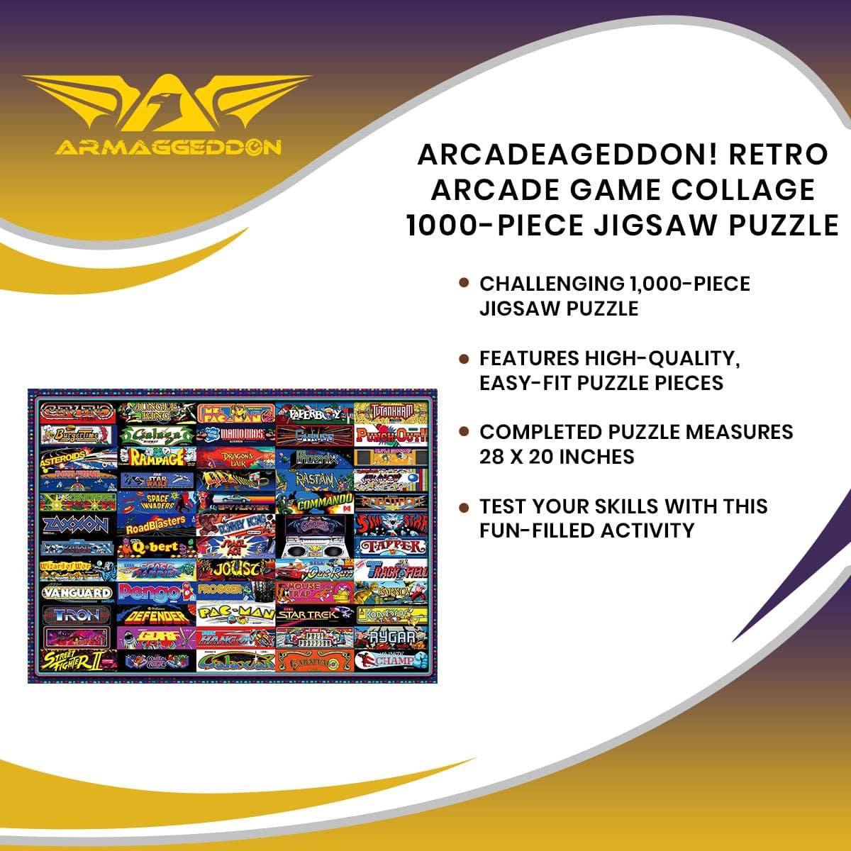 Retro Arcade Game Collage 1000 Piece Jigsaw Puzzle