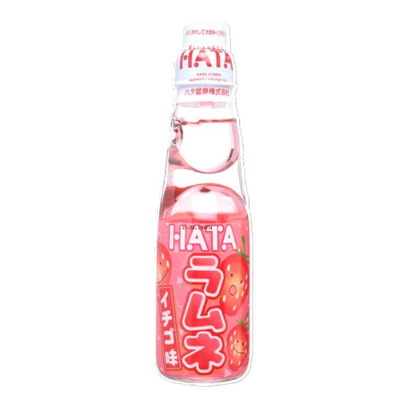 Hata Ramune Strawberry, 200ml Glass
