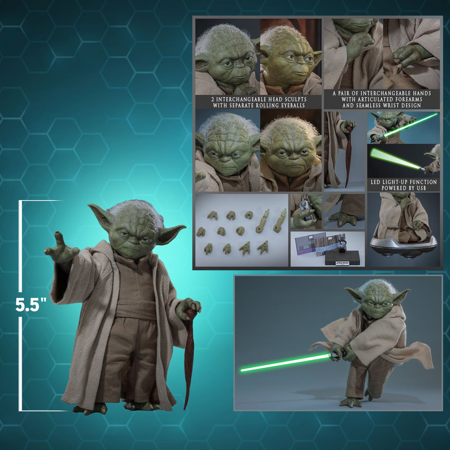 PRE-ORDER Hot Toys Star Wars Revenge of the Sith Yoda 1/6th Scale Figure
