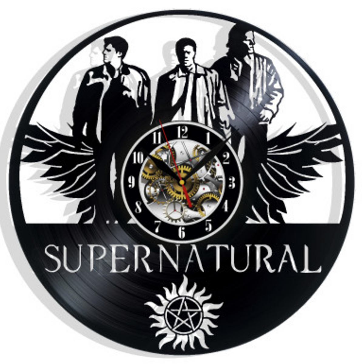 Supernatural Wings Vinyl Wall Clock