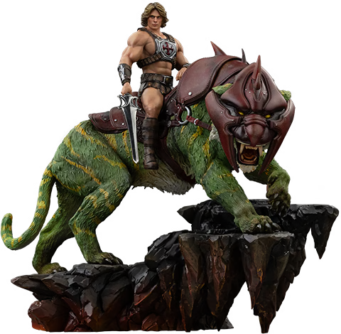 PRE-ORDER Iron Studios Masters of the Universe He-Man and Battle Cat Deluxe Art Scale 1/10th Statue