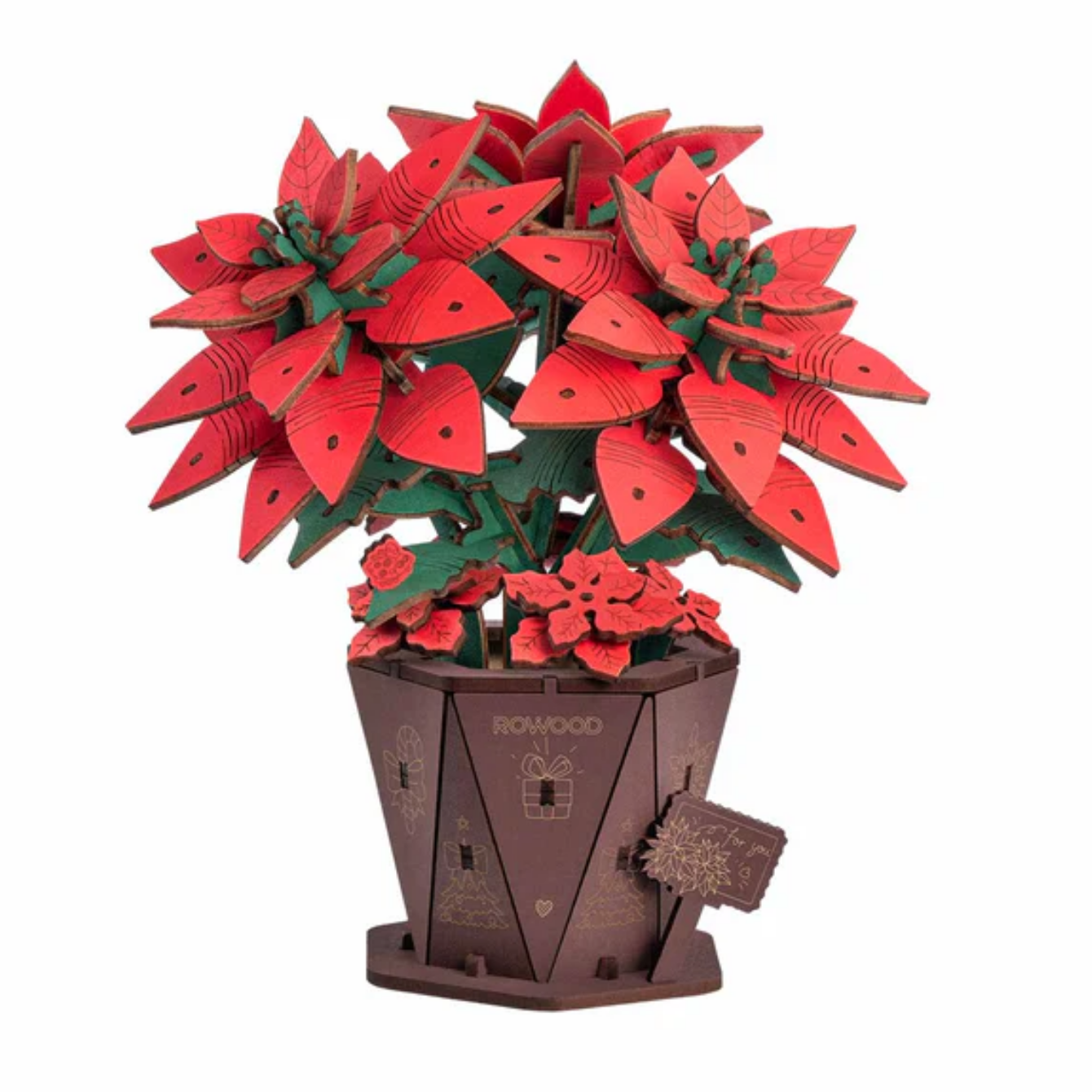 Rowood Poinsettia DIY Flower Bouquet 3D Wooden Puzzle TF001