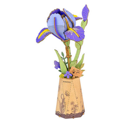 Rowood Purple Iris DIY Wooden Flower 3D Puzzle TW121