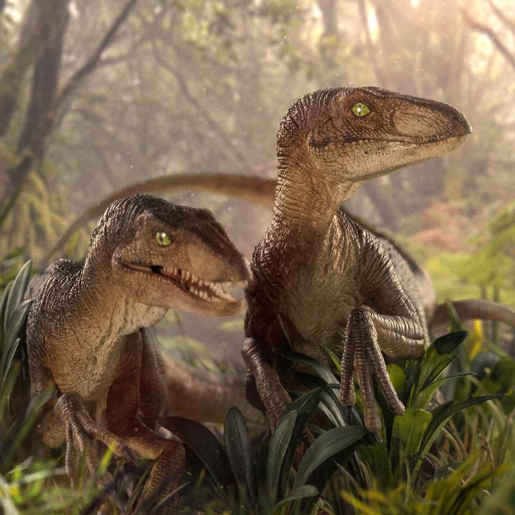 Jurassic Park Just The Two Raptors 1/10 Deluxe Art Scale Limited Edition Statue