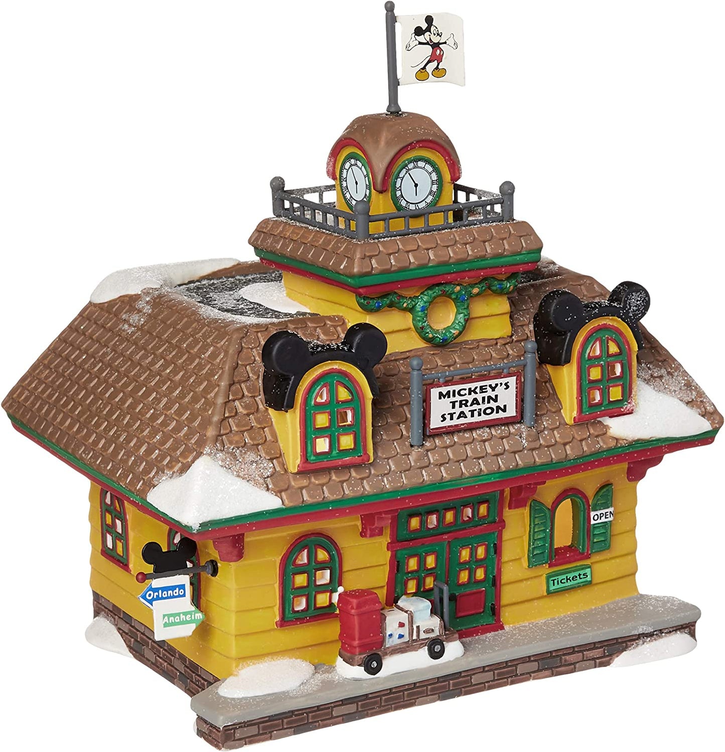Department 56 Disney Village Mickey Mouse Train Station Lit Building