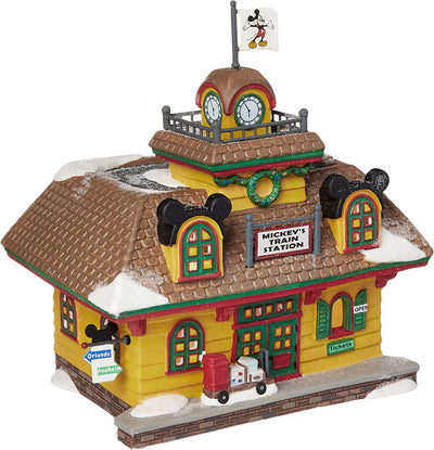 Department 56 Disney Village Mickey Mouse Train Station Lit Building