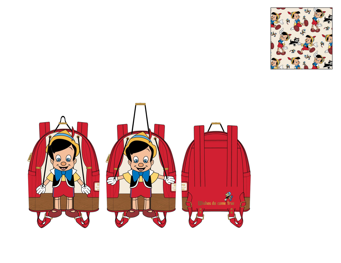 CLEARANCE Loungefly Disney Pinocchio Marionette Mini Backpack