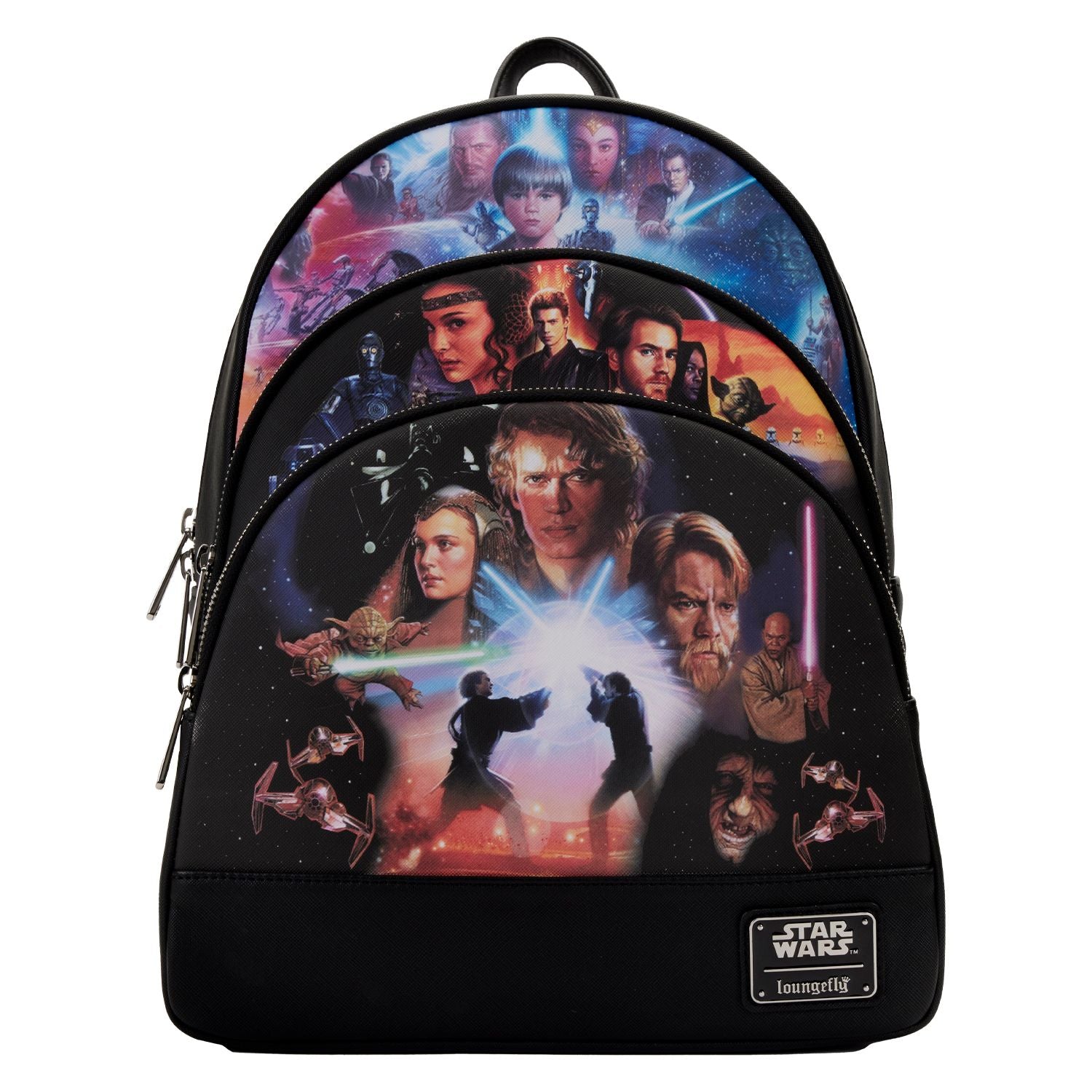 loungefly Star Wars Trilogy 2 Triple Pocket Mini Backpack Replay Toys LLC