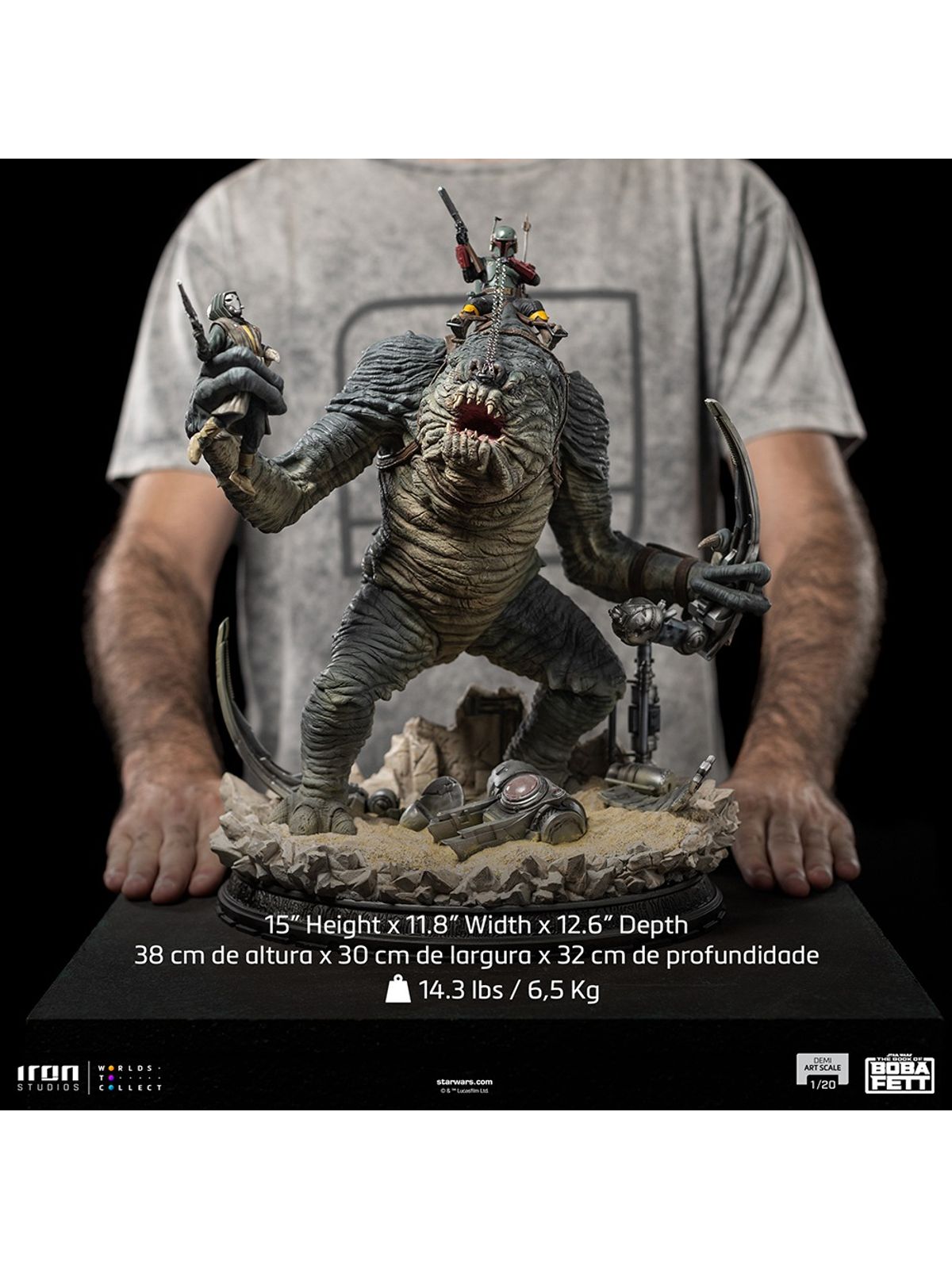 Statue Boba Fett & Rancor - The Book of Boba Fett - Demi Art Scale 1/20 - Iron Studios