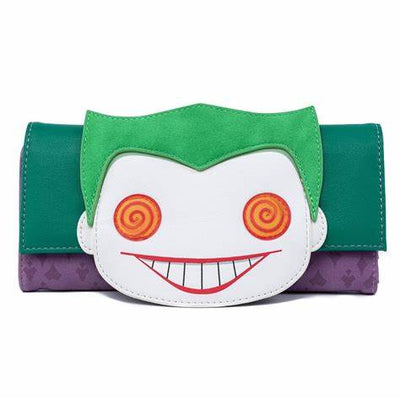 FUNKO POP BY LOUNGEFLY X DC COMICS JOKER HEAD TRI-FOLD WALLET