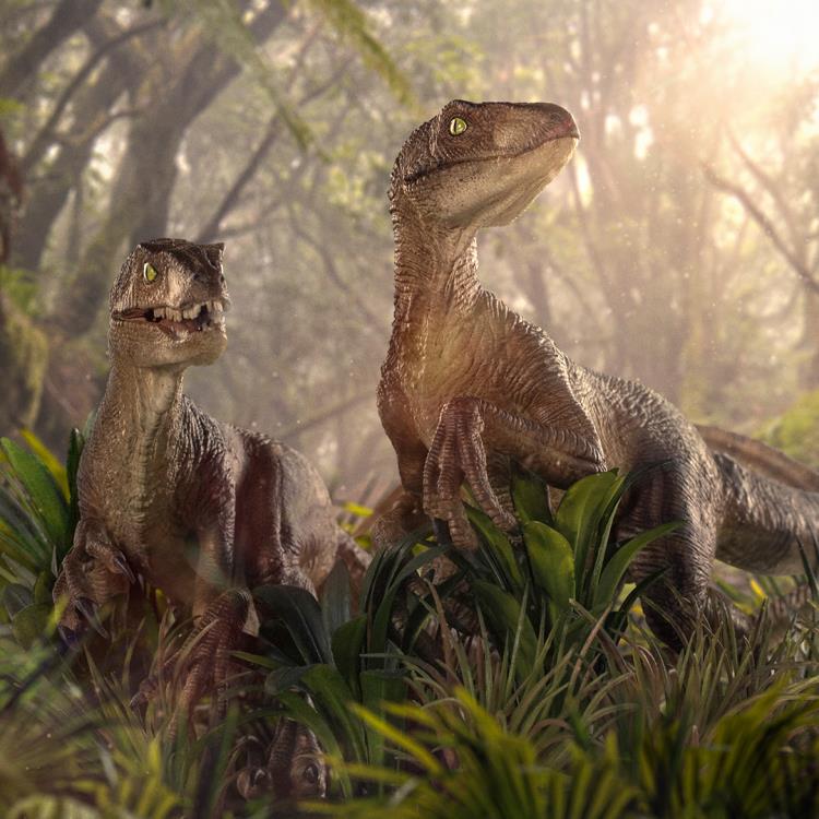 Jurassic Park Just The Two Raptors 1/10 Deluxe Art Scale Limited Edition Statue