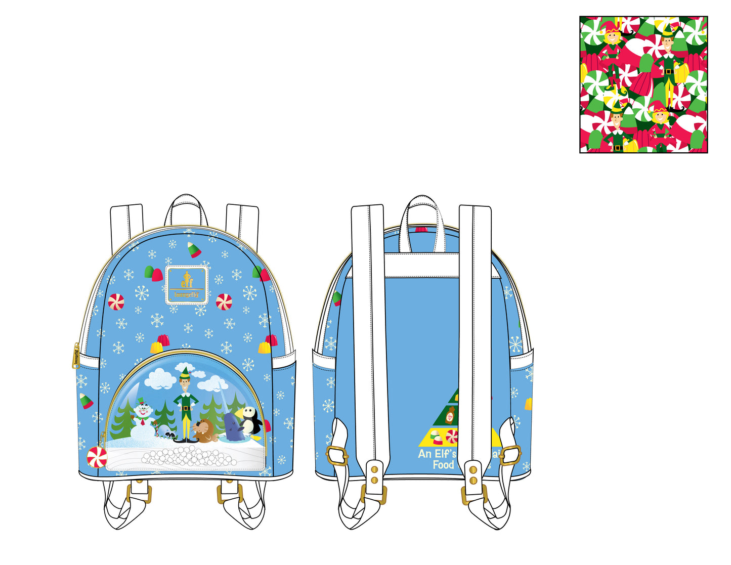 ELF BUDDY AND FRIENDS MINI BACKPACK LOUNGEFLY