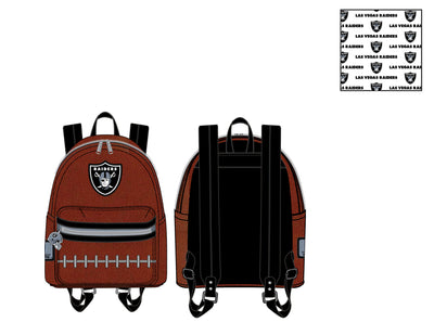 NFL LAS VEGAS RAIDERS PIGSKIN LOGO MINI BACKPACK LOUNGEFLY