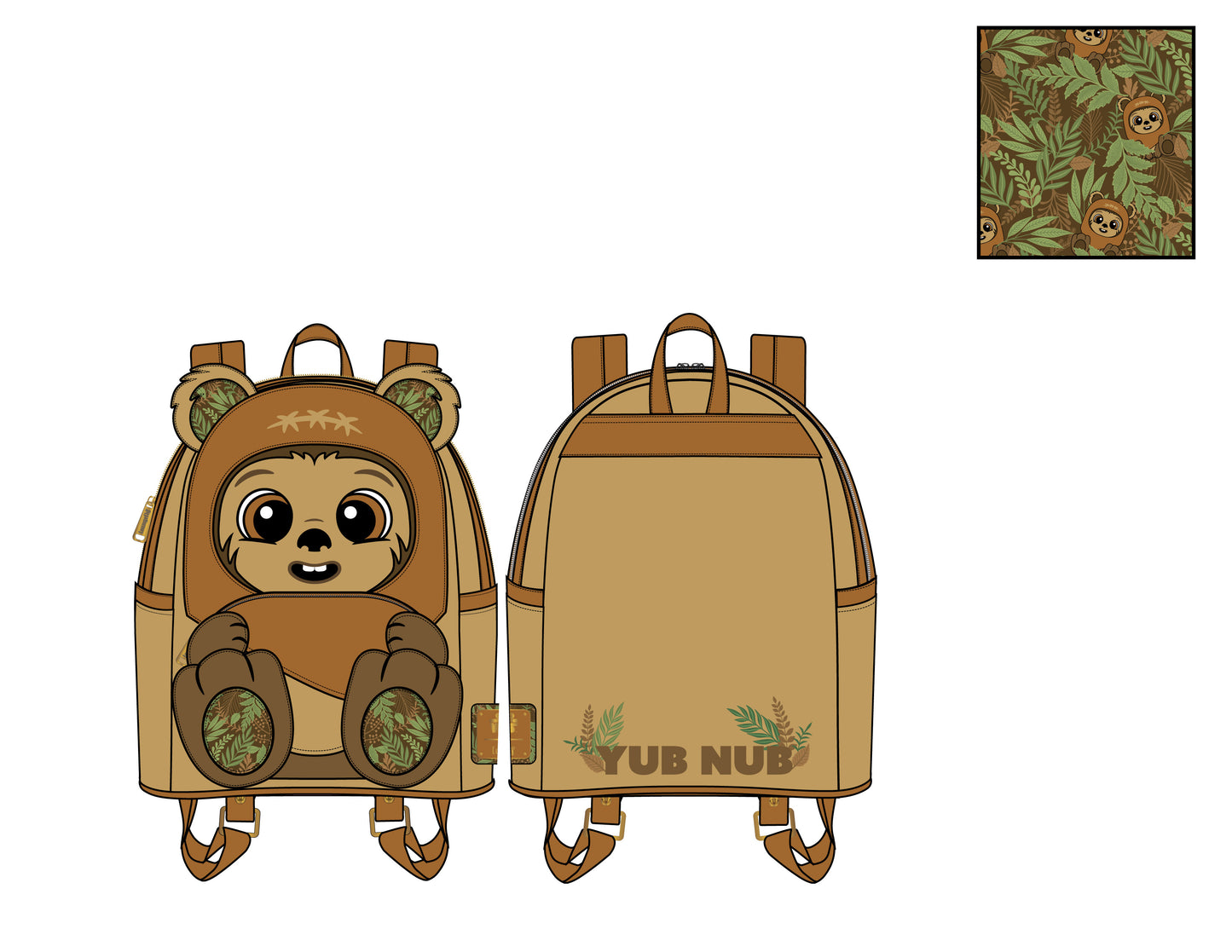 CLEARANCE STAR WARS WICKET FOOTSIE COSPLAY MINI BACKPACK LOUNGEFLY