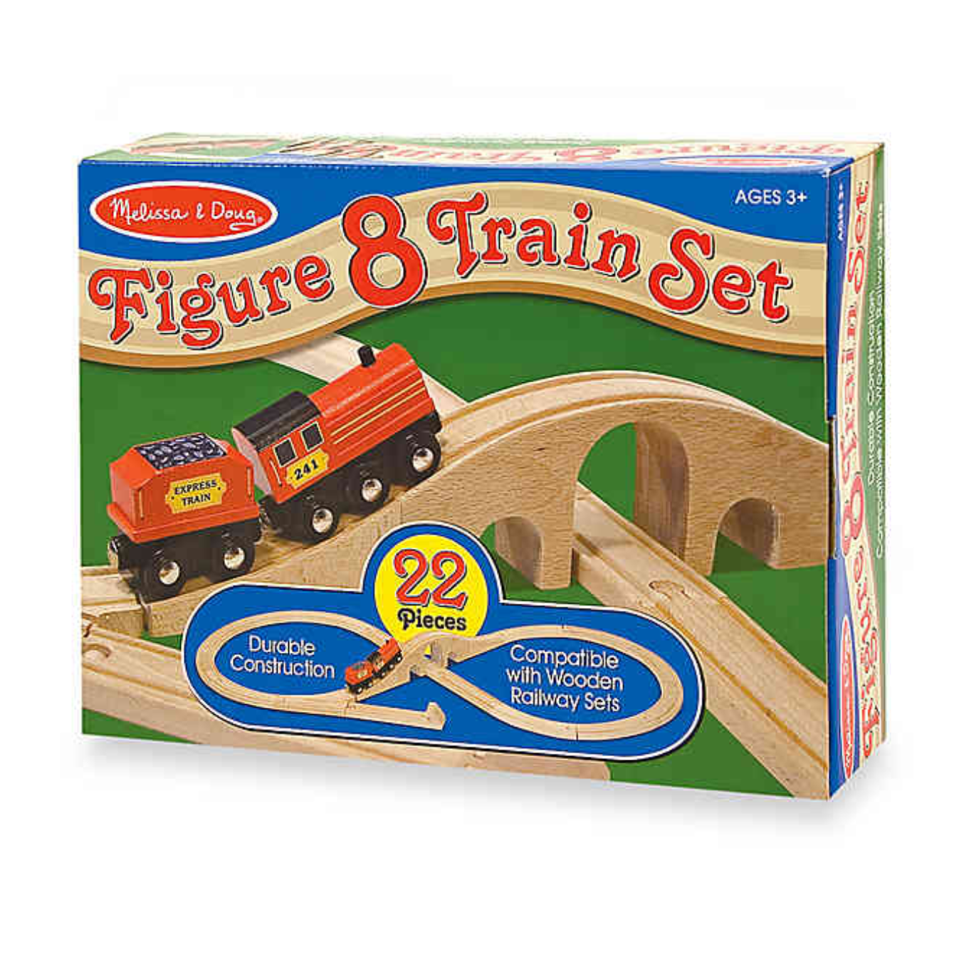 Melissa and Doug Wooden Train Set Replay Toys LLC