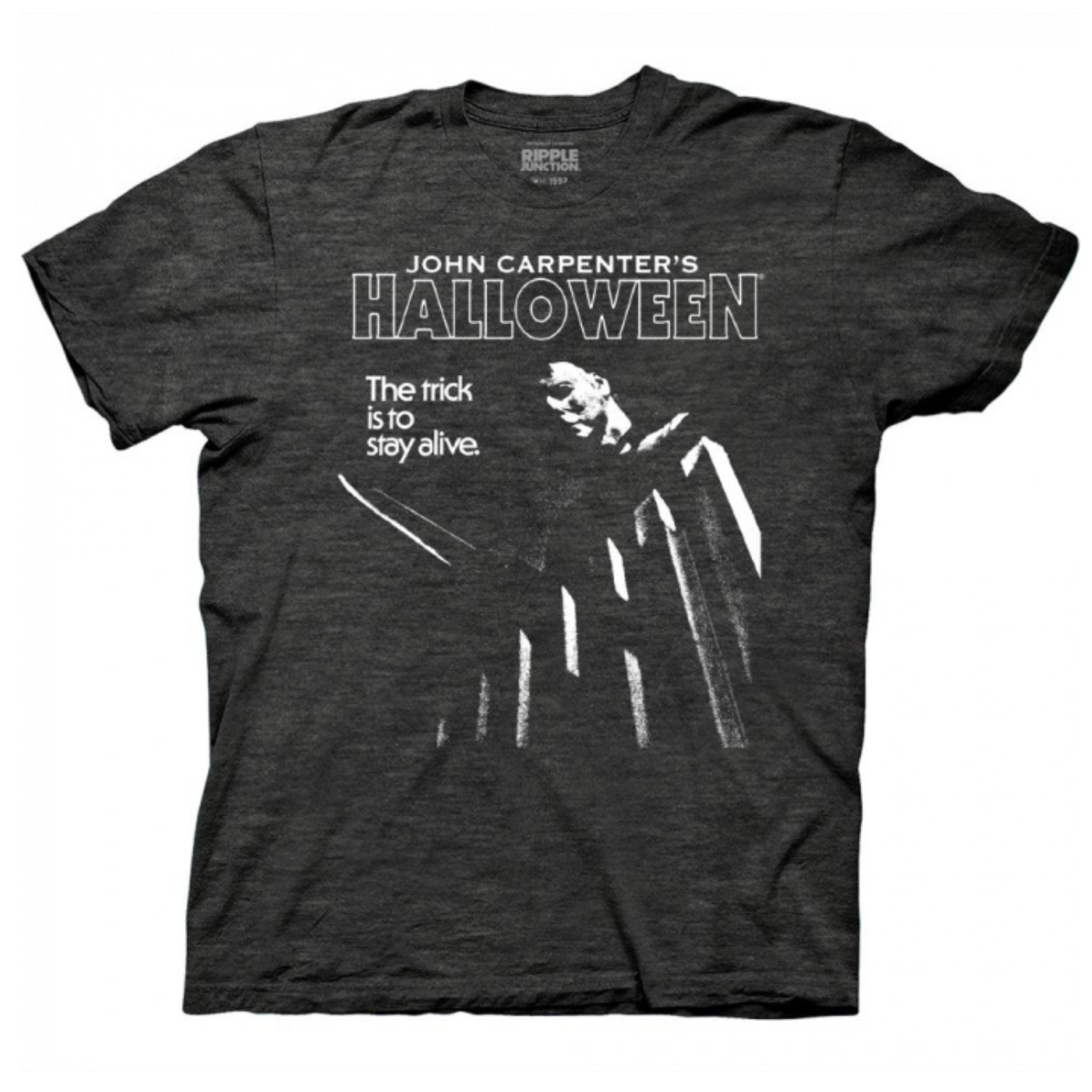 Halloween The Trick Is To Stay Alive T-Shirt B&W Version
