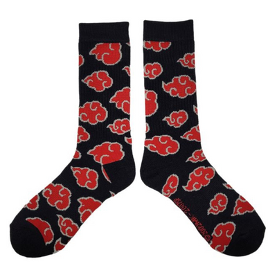 Naruto Shippuden Akatsuki Cloud Pattern Premium Crew Socks