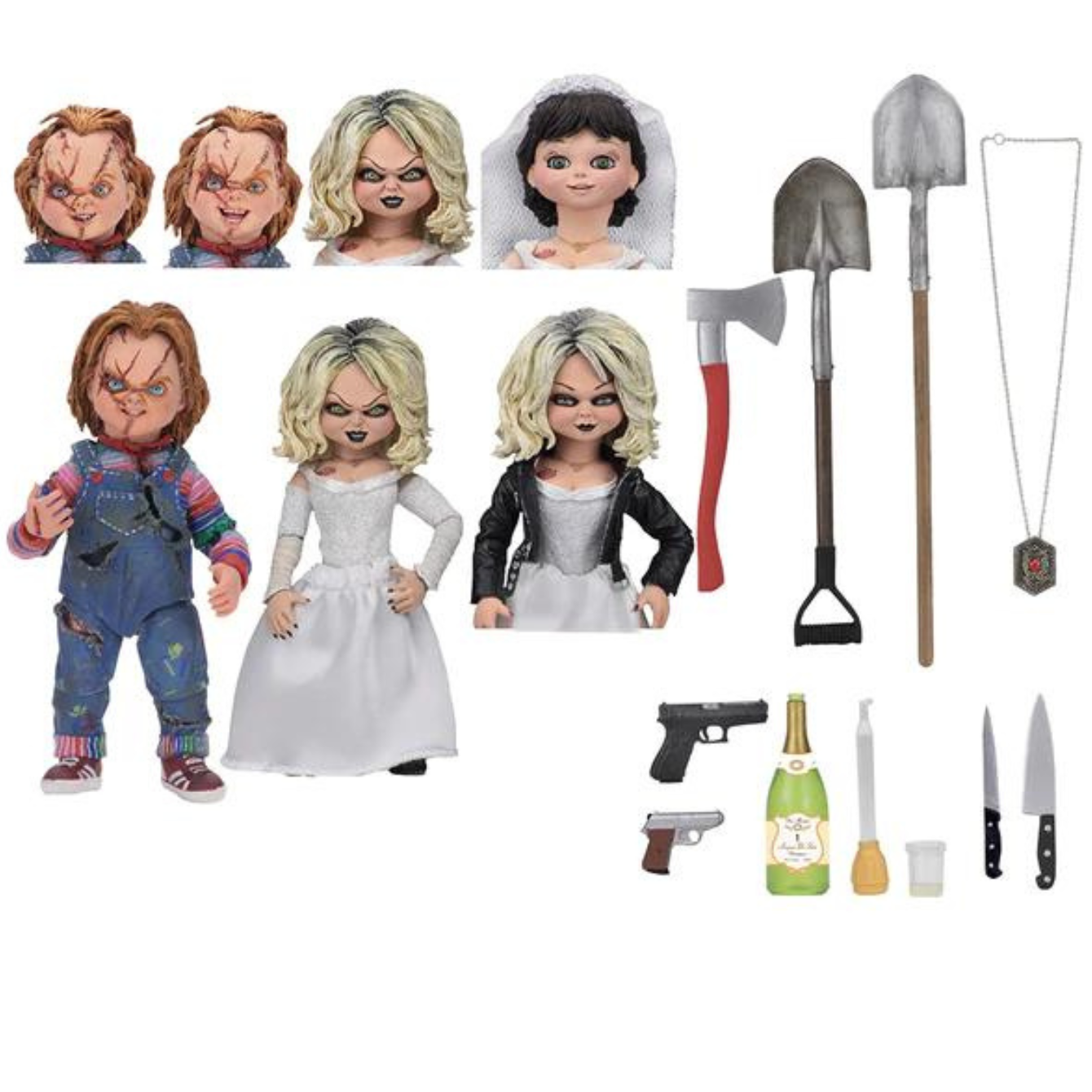 Bride of Chucky Chucky and Tiffany Clothed Figure Two-Pack 7"
