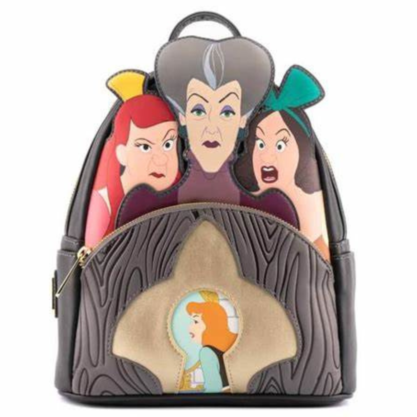 CLEARANCE DISNEY VILLAINS SCENE EVIL STEPMOTHER AND STEP SISTERS MINI BACKPACK LOUNGEFLY