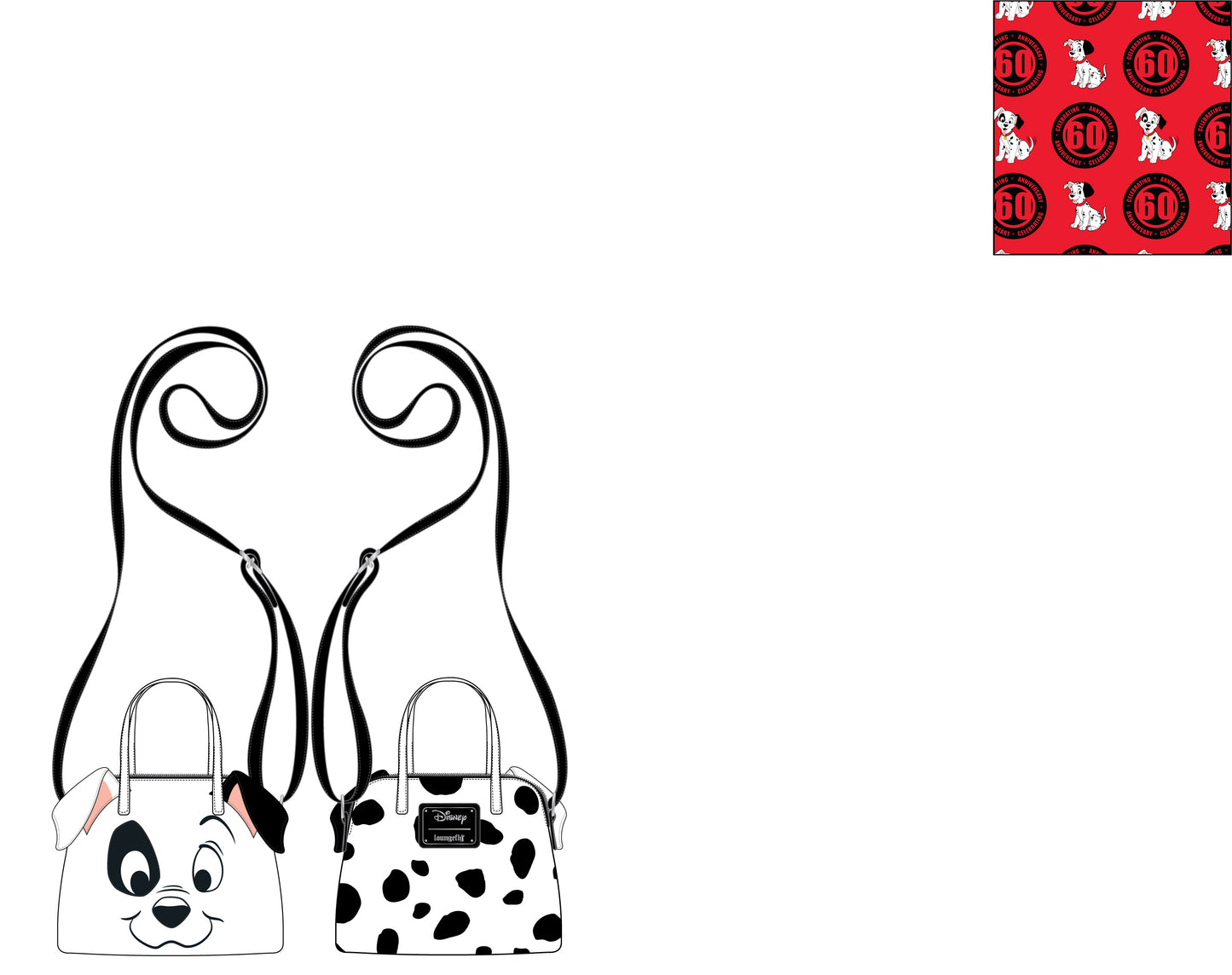 DISNEY 101 DALMATIANS 70TH ANNIVERSARY COSPLAY CROSSBODY LOUNGEFLY