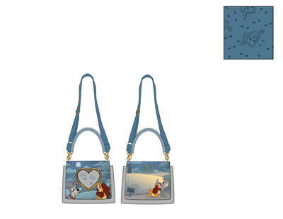DISNEY LADY AND THE TRAMP WET CEMENT CROSS BODY BAG LOUNGEFLY