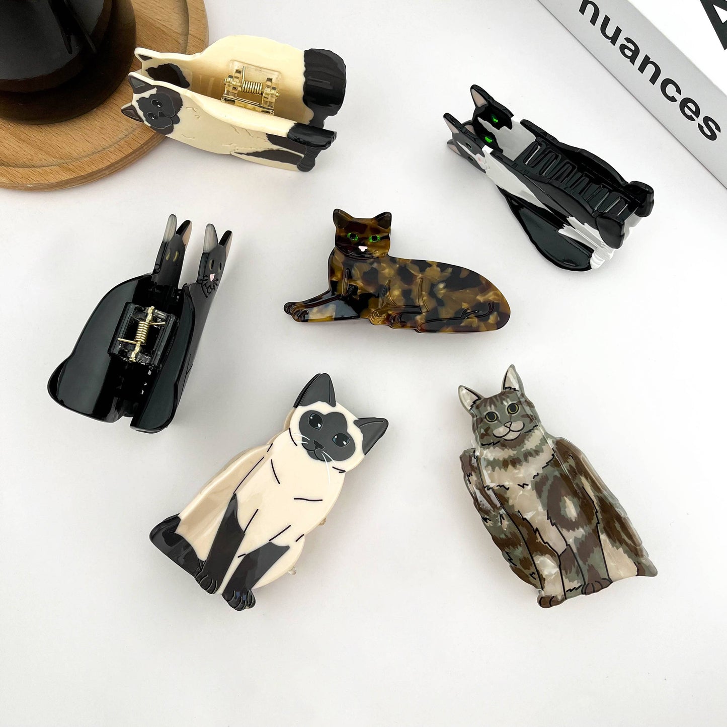 Sitting Cat Hair Claw Clip Collection, Animal Hair Clip