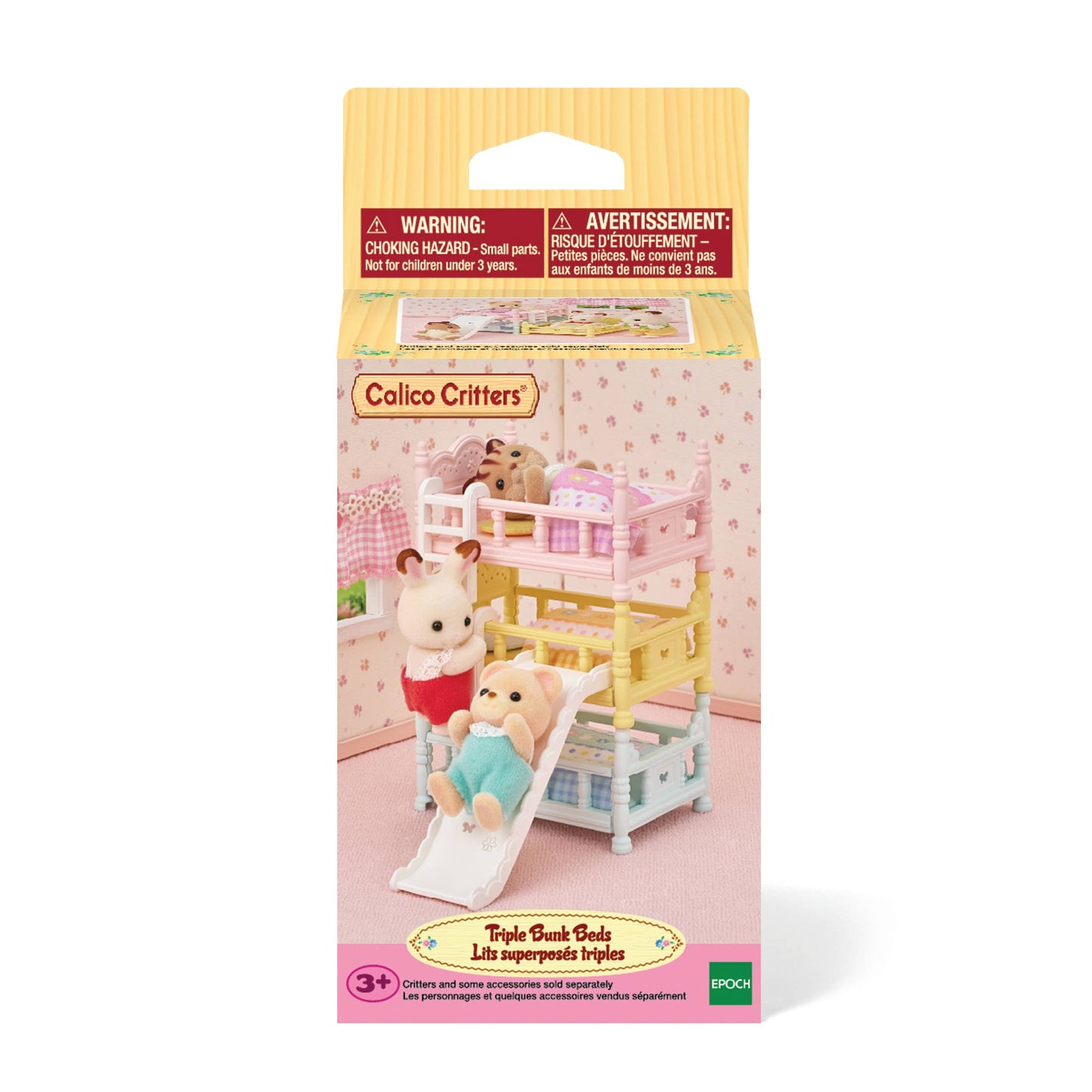 Calico Critters Triple Bunk Beds, Dollhouse Furniture Set