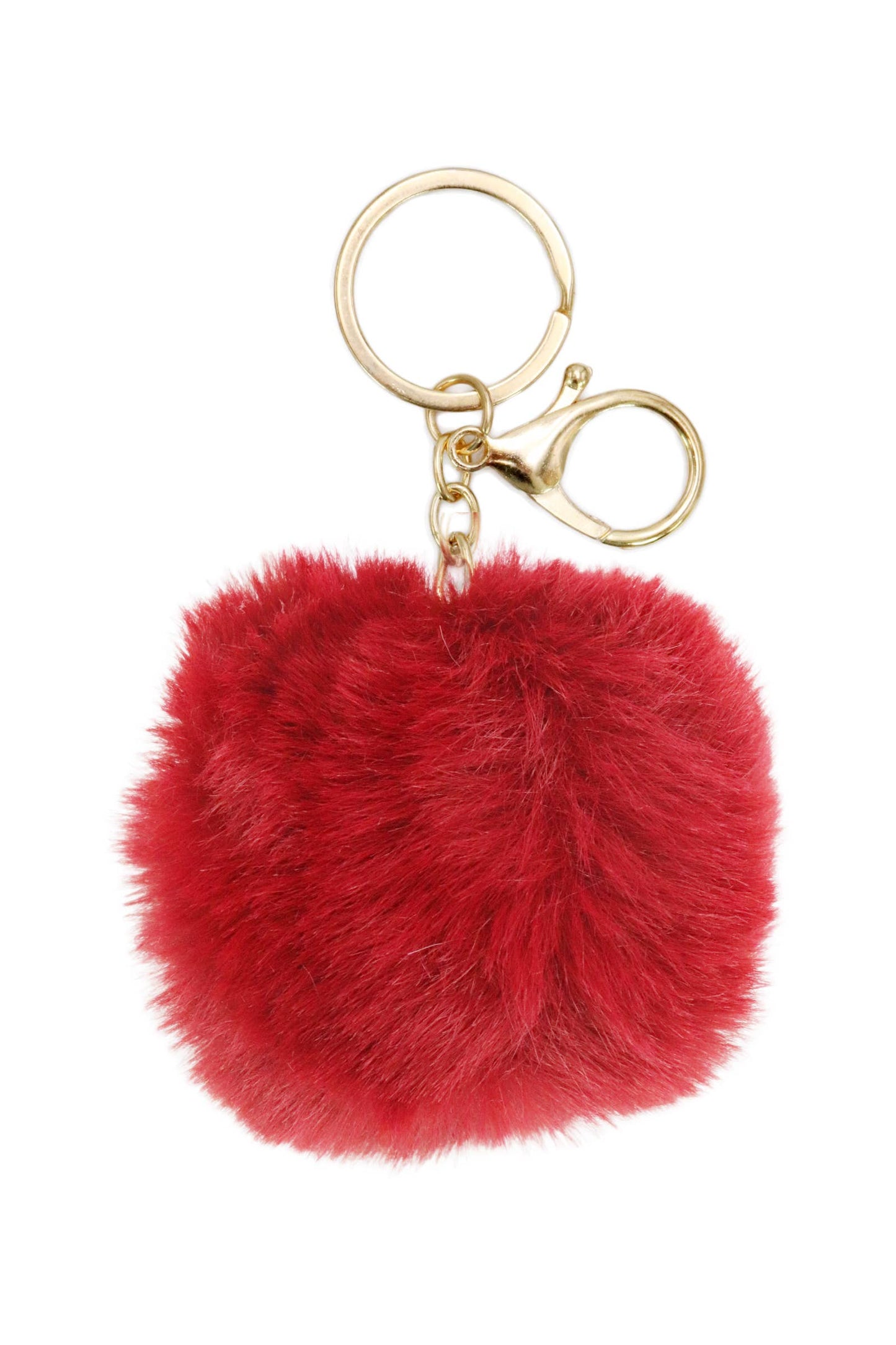 Fuzzy Faux Fur Pom Pom Novelty Key Chain
