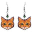 Acrylic Cat Face Pet Dangle Earrings