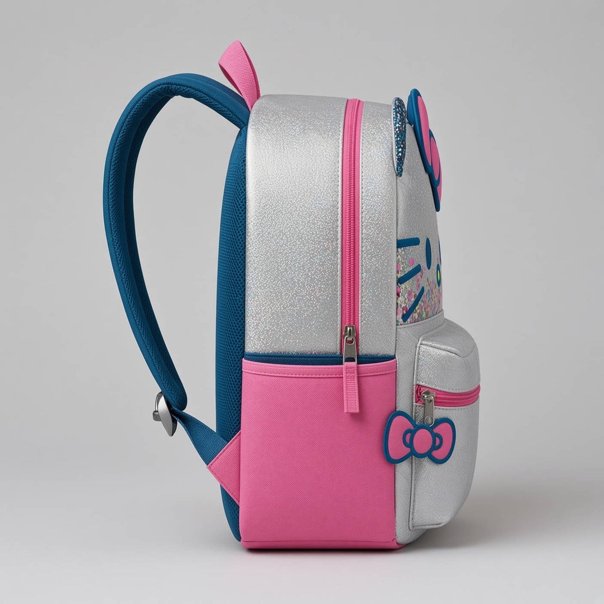 HELLO KITTY 16" BACKPACK W/FLOATING SQUINS & 3-D BOW