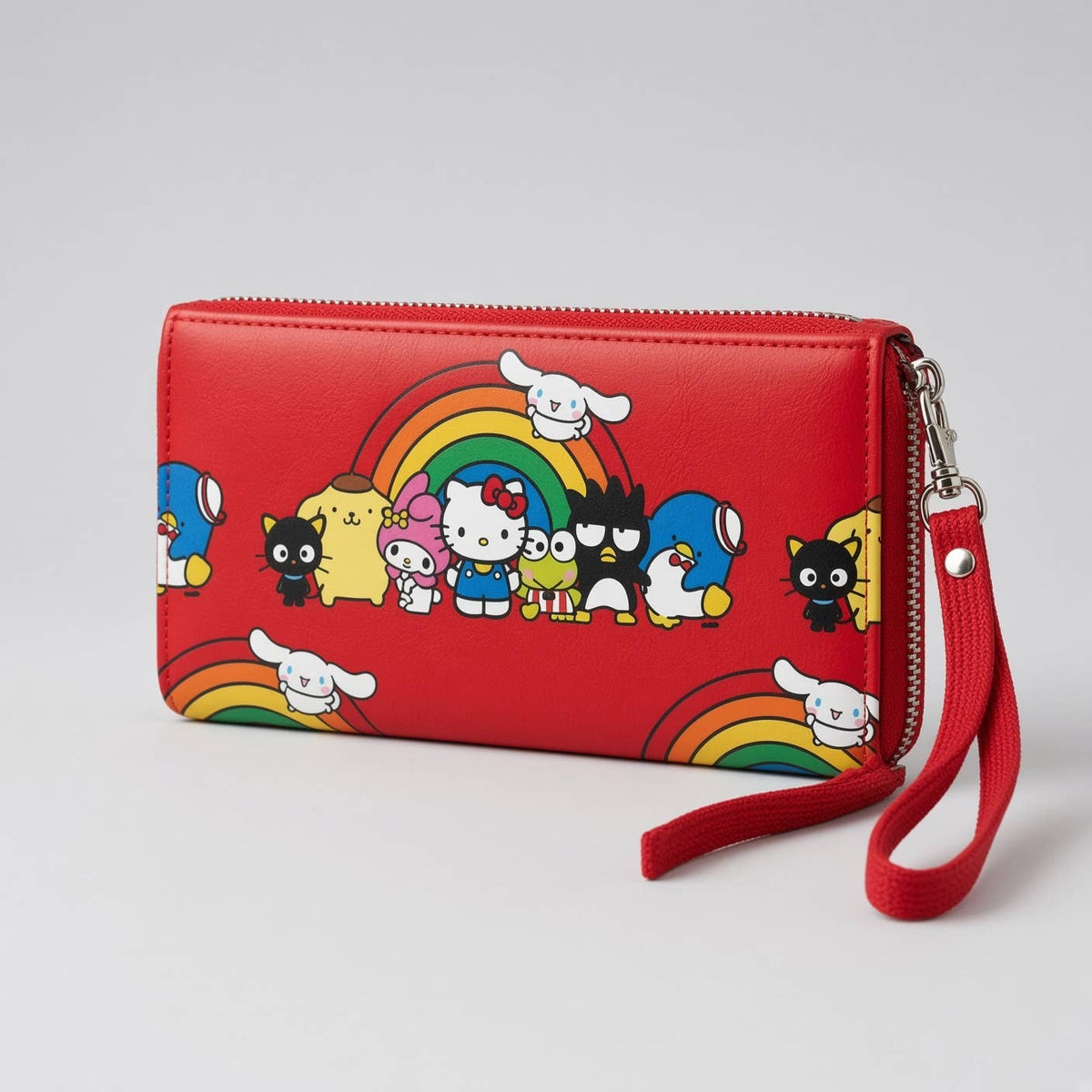 HELLO KITTY & FRIENDS RAINBOW PARTY LARGE ZIP WALLET