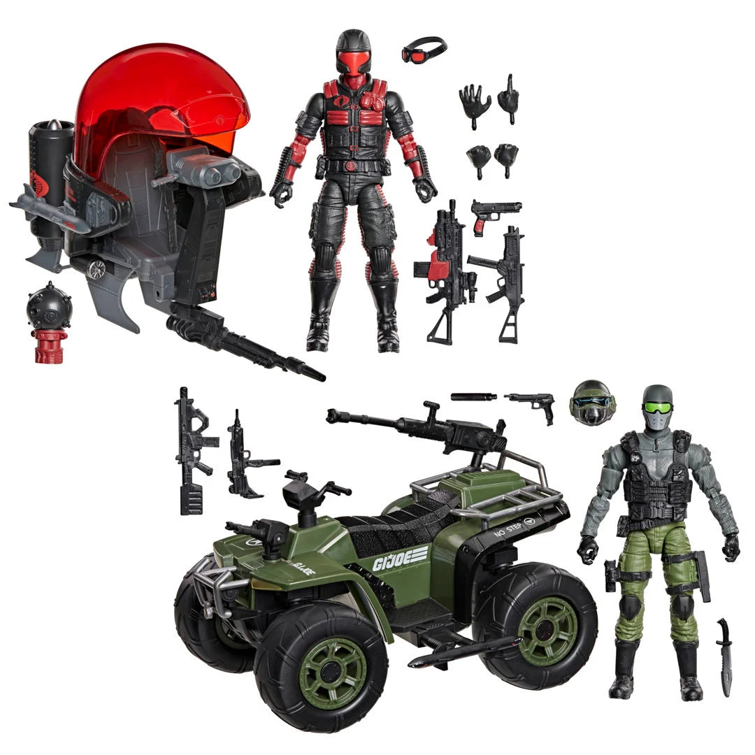 G.I. Joe Classified Series Snake Eyes & Varmint ATV vs. Stealth Viper & Cobra Stealth Flight Pod (Trubble Bubble) Action Figure Two-Pack